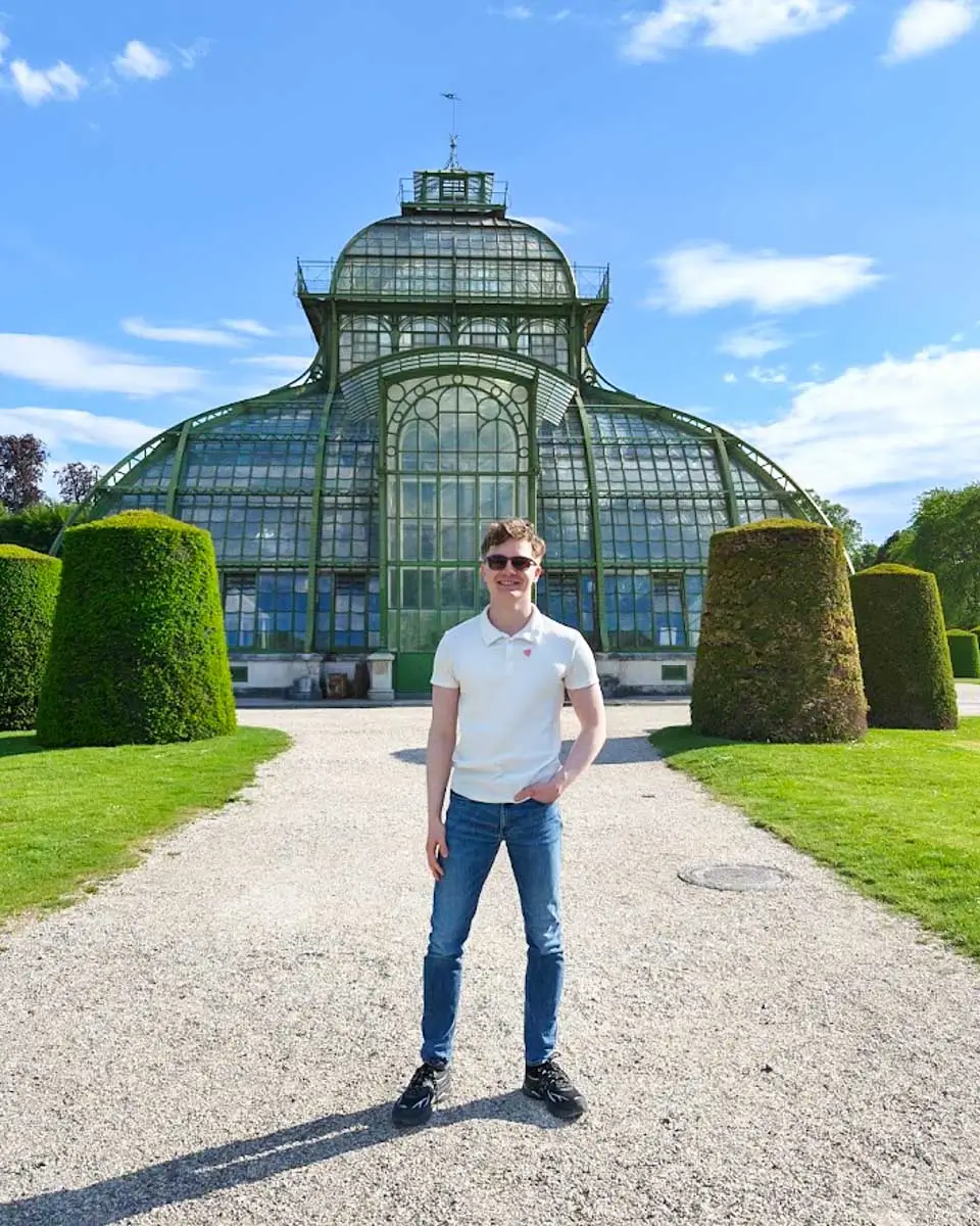 Luke standing in Schönbrunn Gardens, Vienna