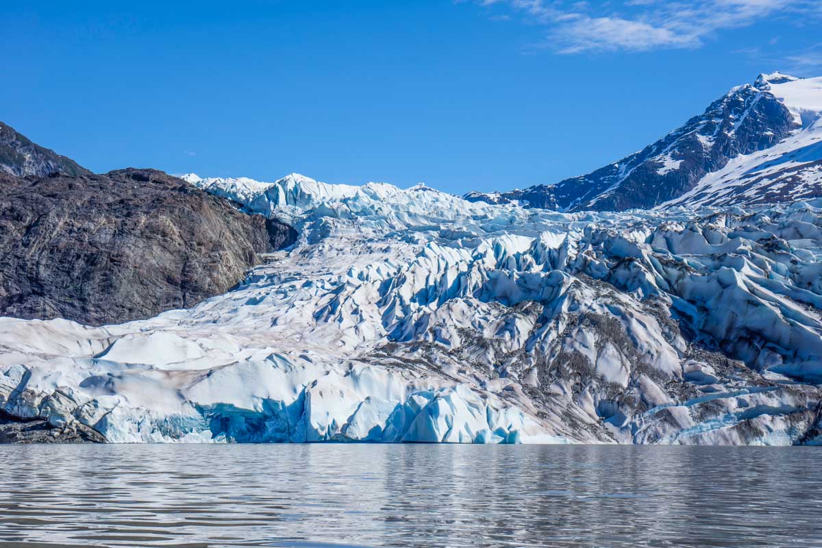 Mendenhall Glacier seen from the water in Juneau, Alaska