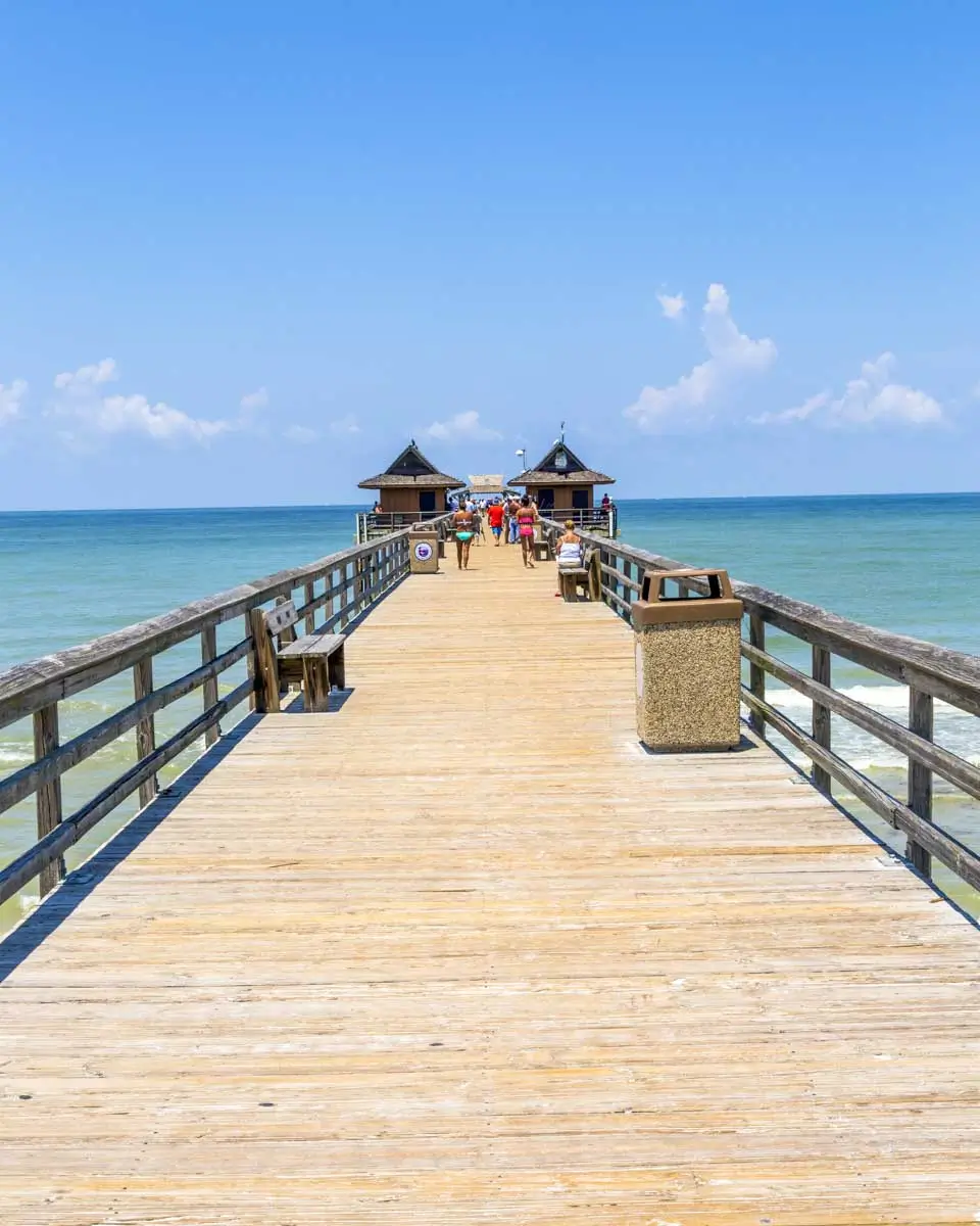 Naples Pier on a sunny day in Naples Florida