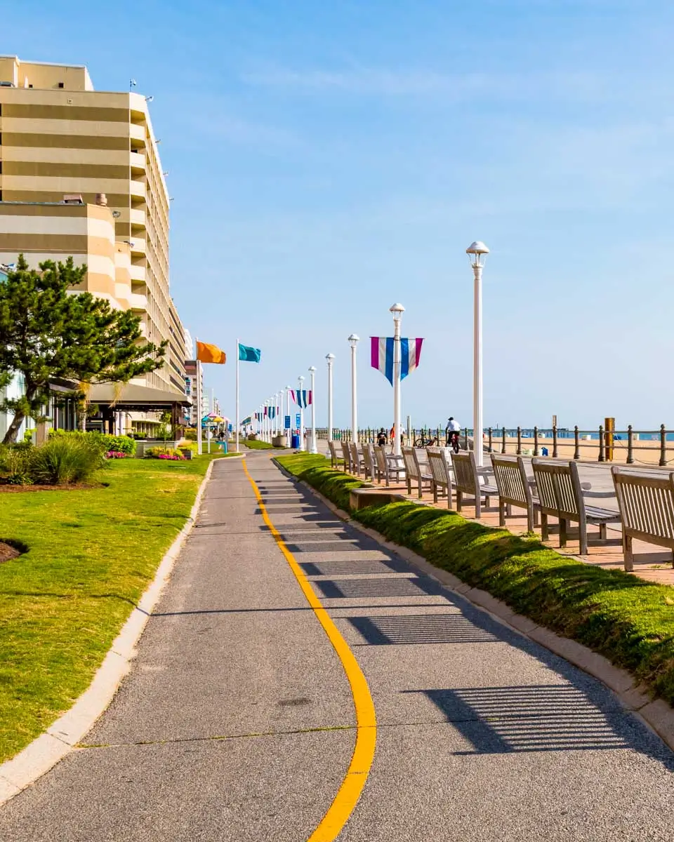 Oceanfront Beach Boardwalk in Virginia Beach, Virginia