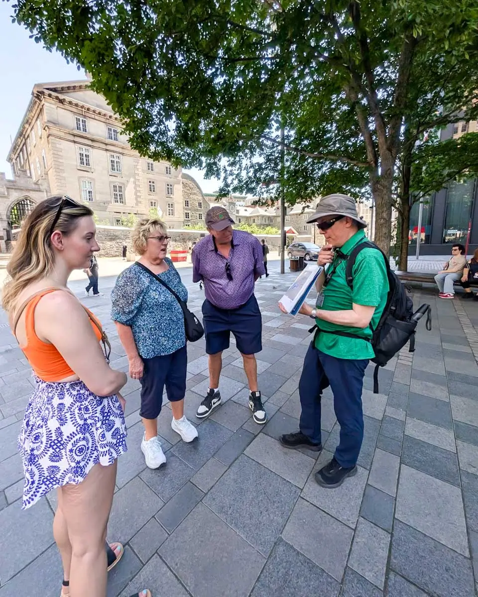 Our guide on a walking tour in Old Montreal, Quebec