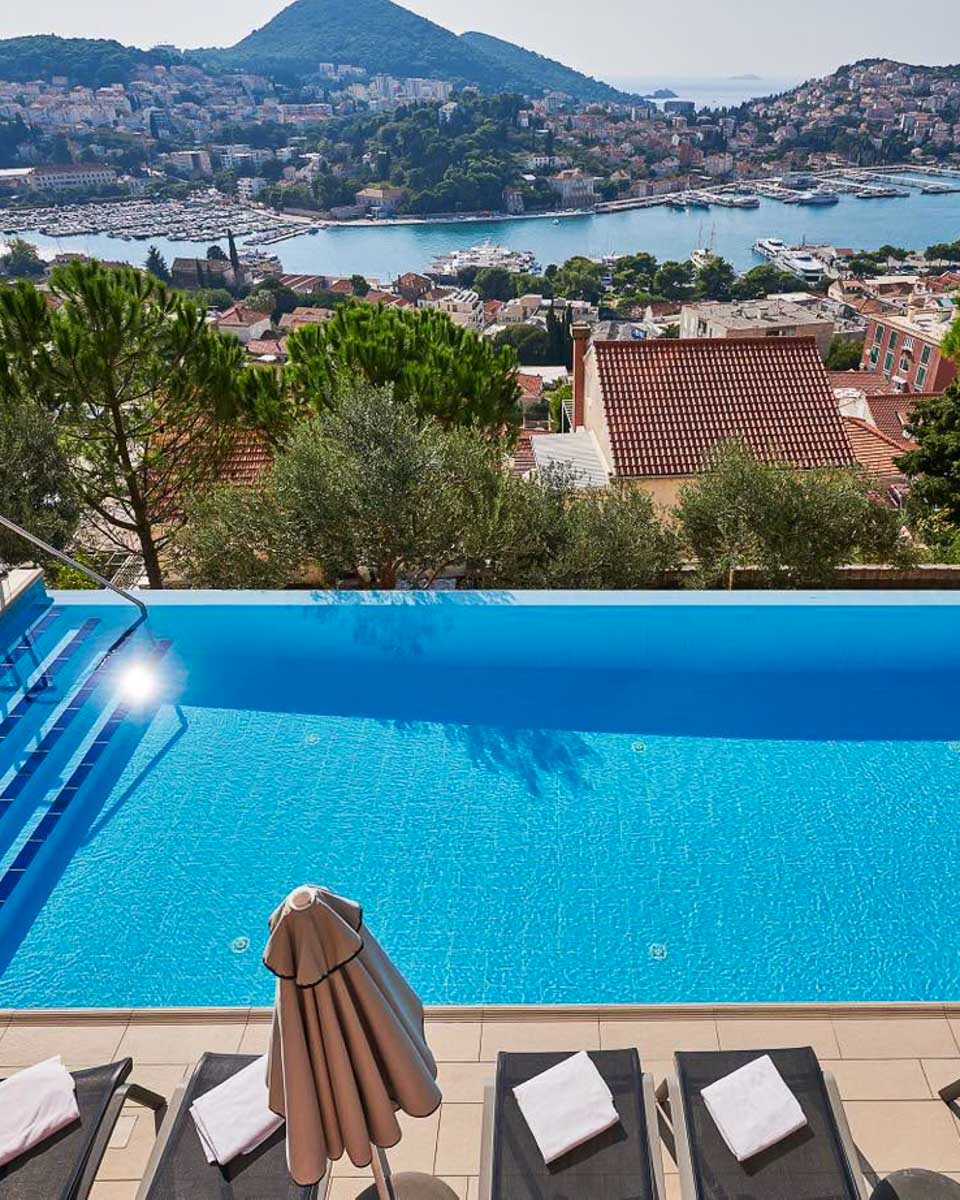 Outdoor pool at the Hotel Adria in Dubrovnik