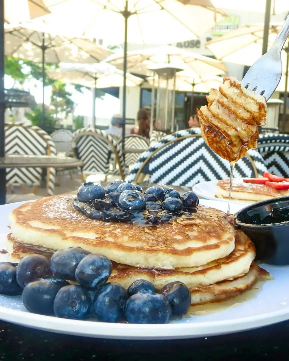 Pancakes at the Rose Bakery Cafe in Newport Beach