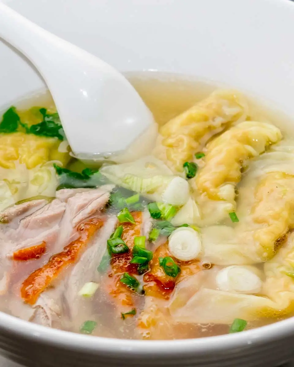 Pancit Molo wonton dumpling soup eaten in Iloilo Philippines