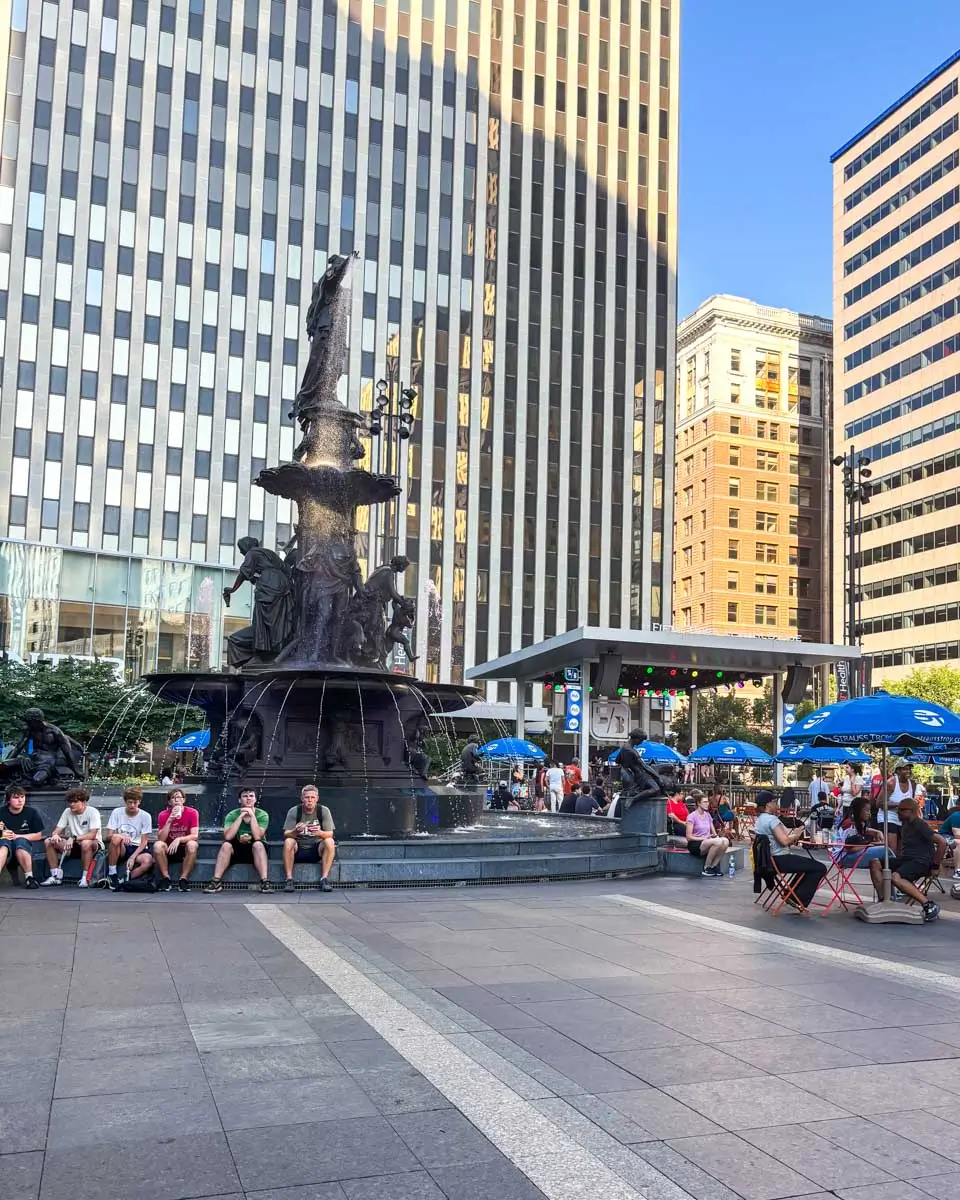 People at Fountain Square Cincinnati