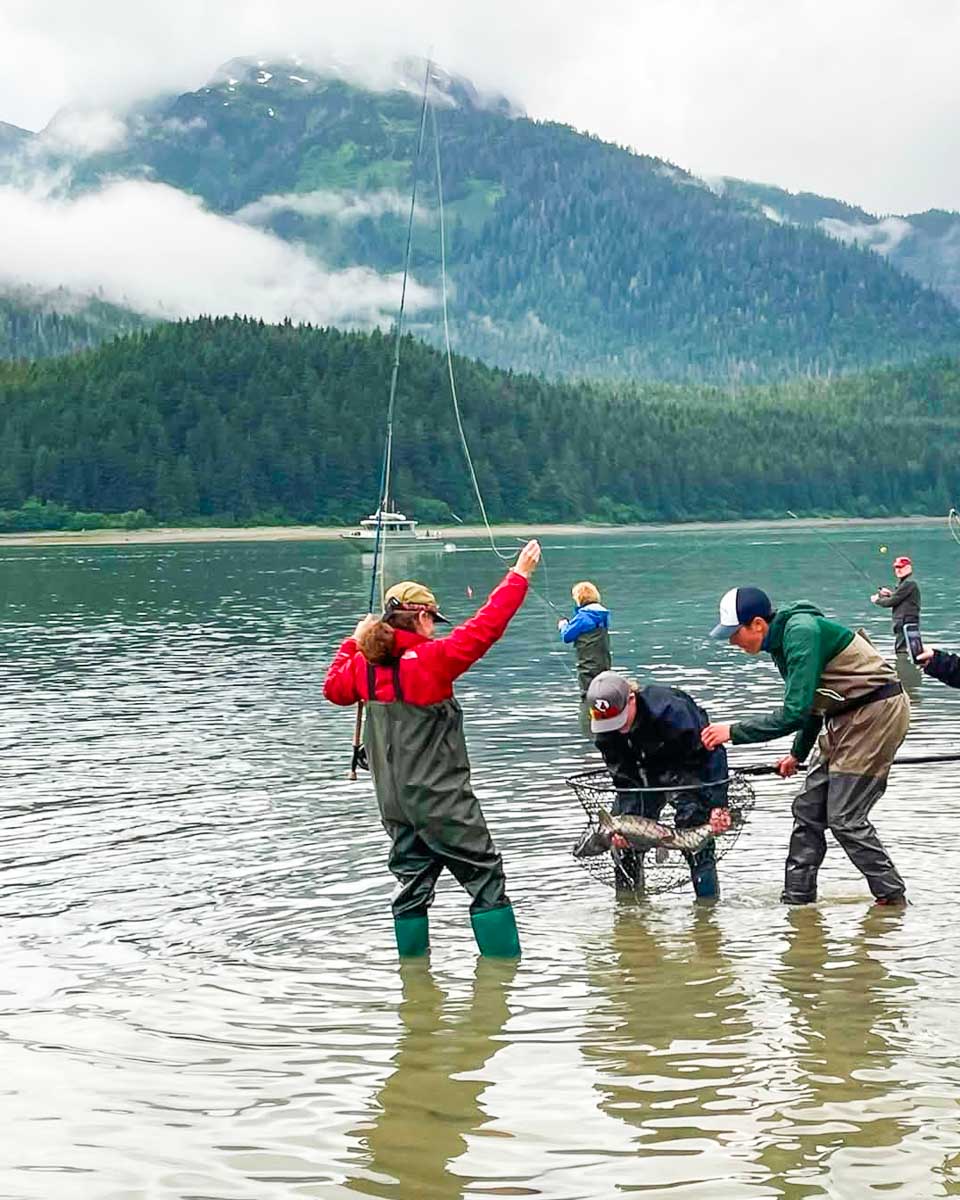 People fish on a tour with Alaska Anglers Club in Juneau