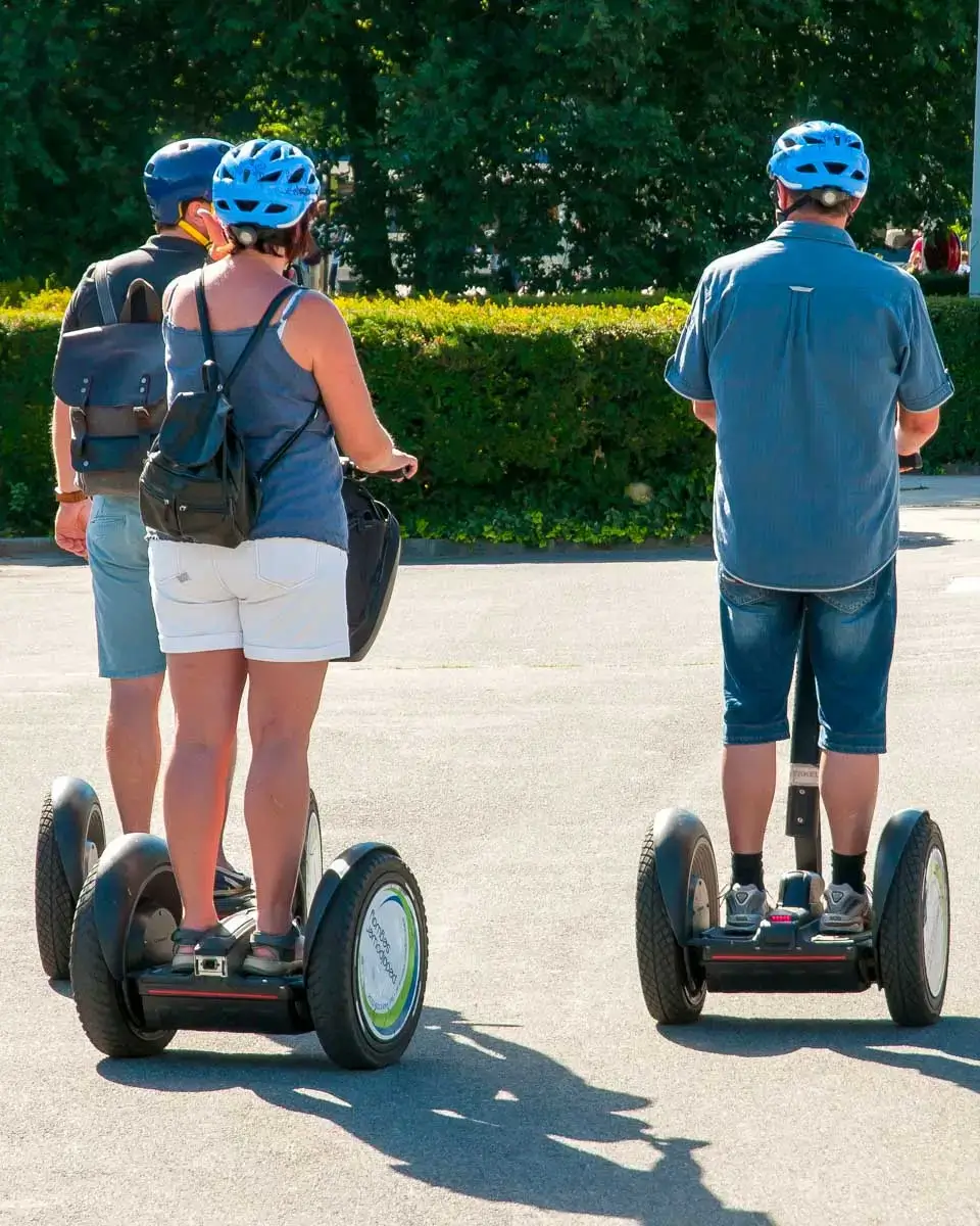People on a segway tour in Barcelona, Spain