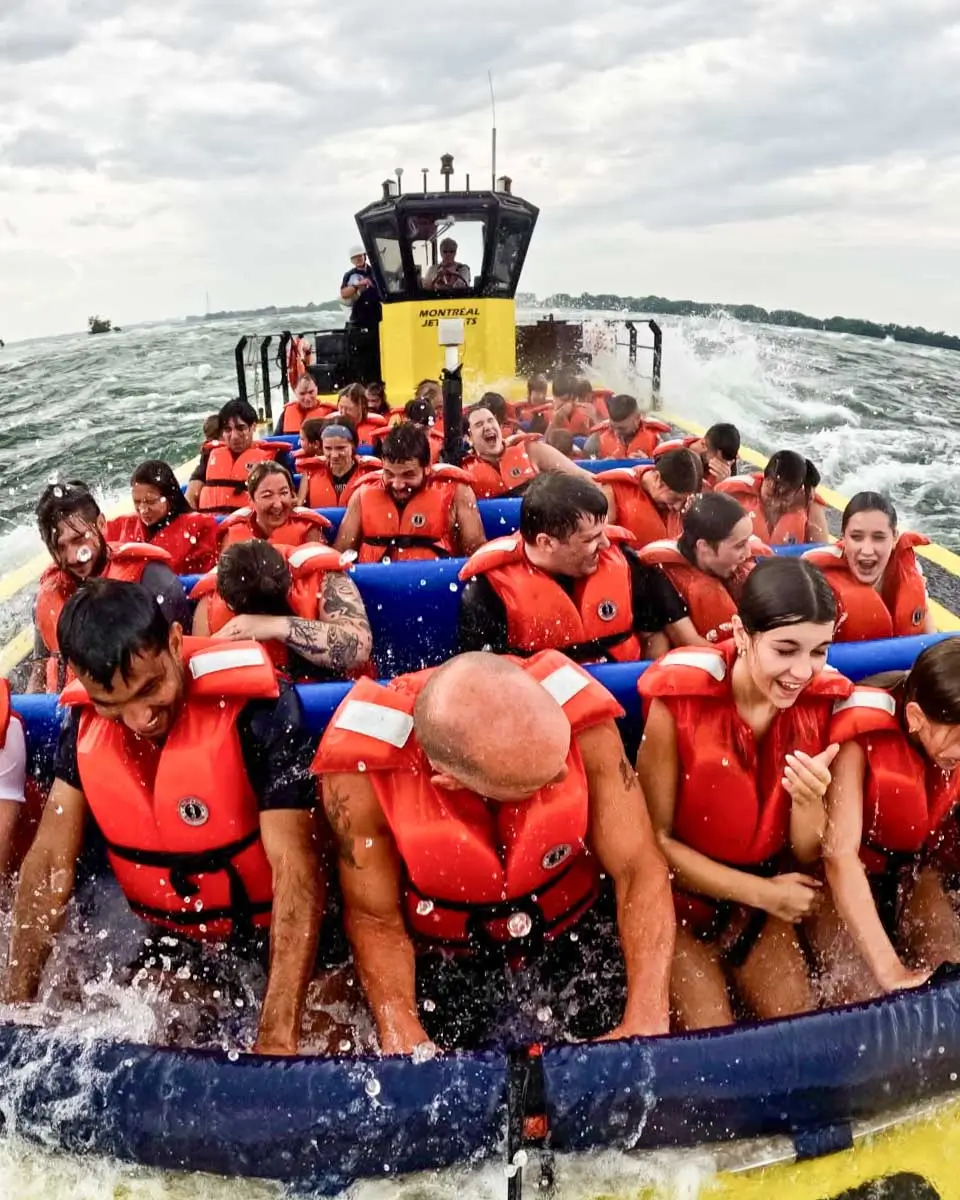 People on jetboat in Montreal, Quebec
