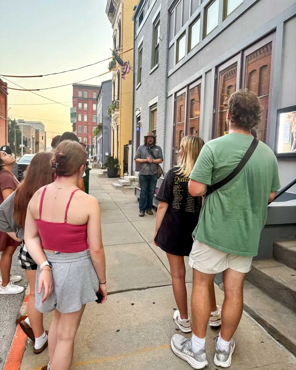 Phantoms of the Pig Iron Past Cursed Cincinnati Ghost Tours - Outside the very haunted Symphony Hotel - Cincinnati
