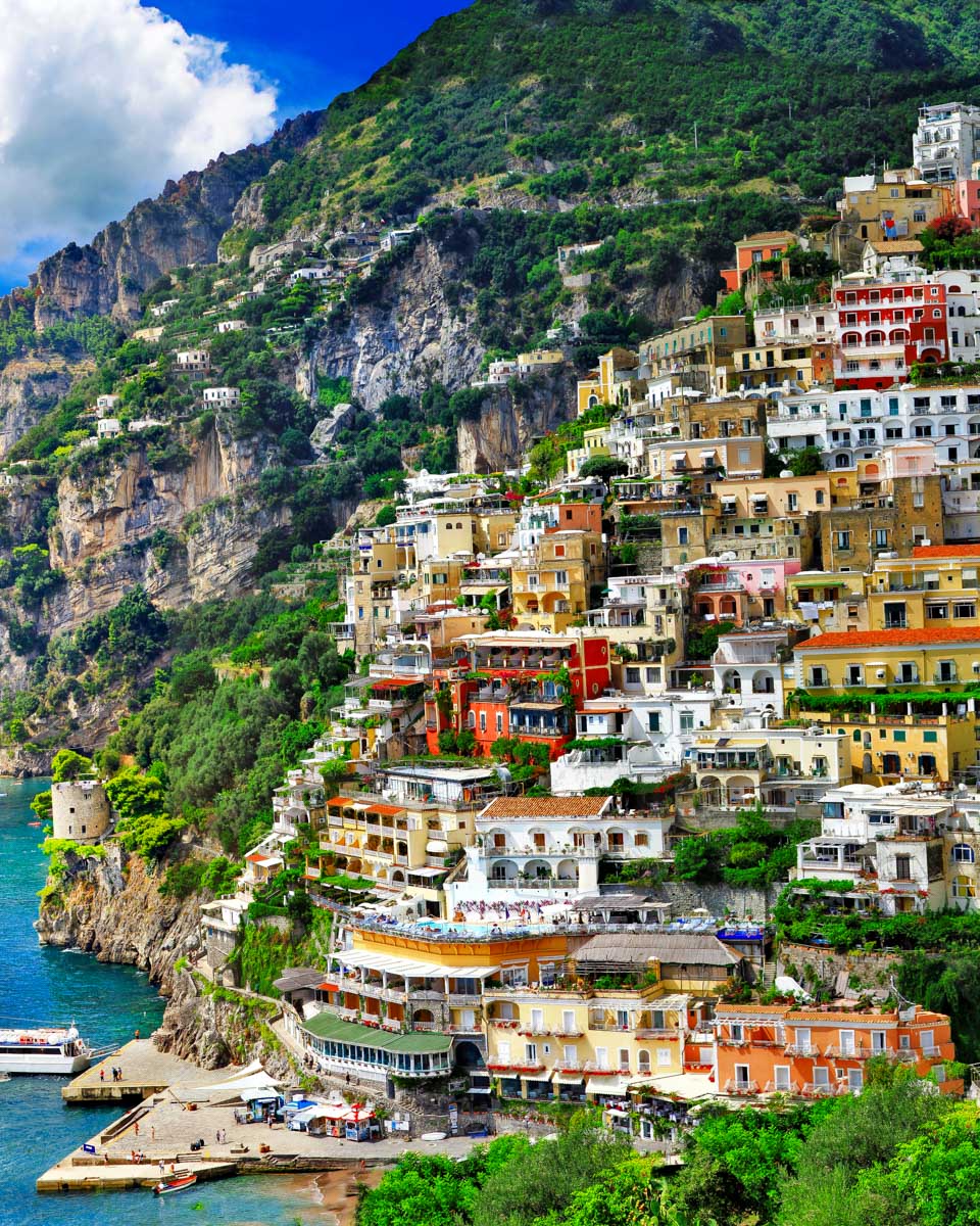 Positano-on-the-Amalfi-Coast-in-Italy on a tour from Pompeii