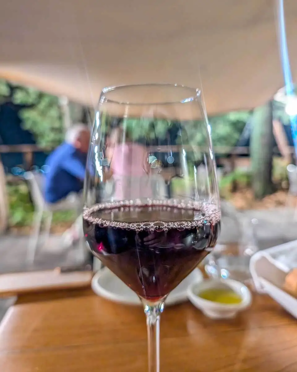 Red wine during a wine tour in Mykonos, Greece