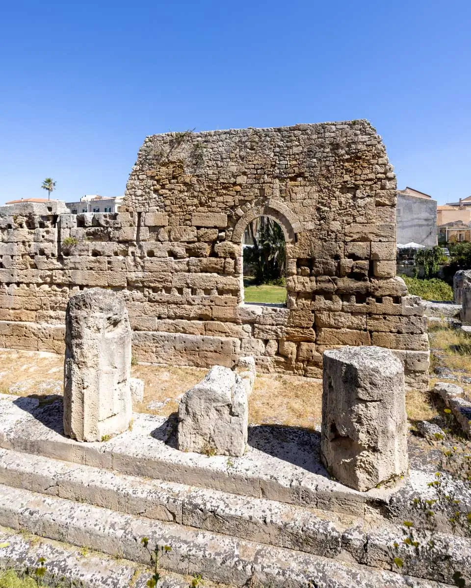Remains of Temple of Apollo in Syracuse, Italy