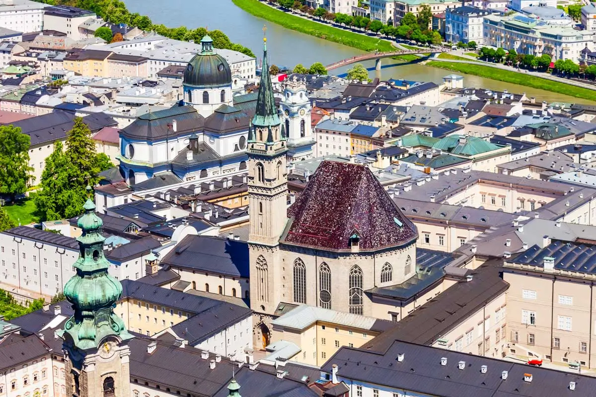 Salzburg aerial panoramic view
