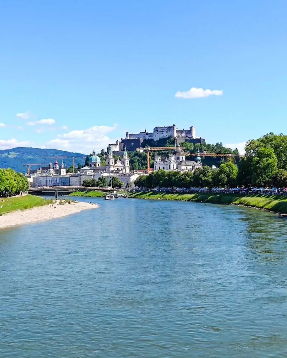 Salzburg skyline seen from Salzach river