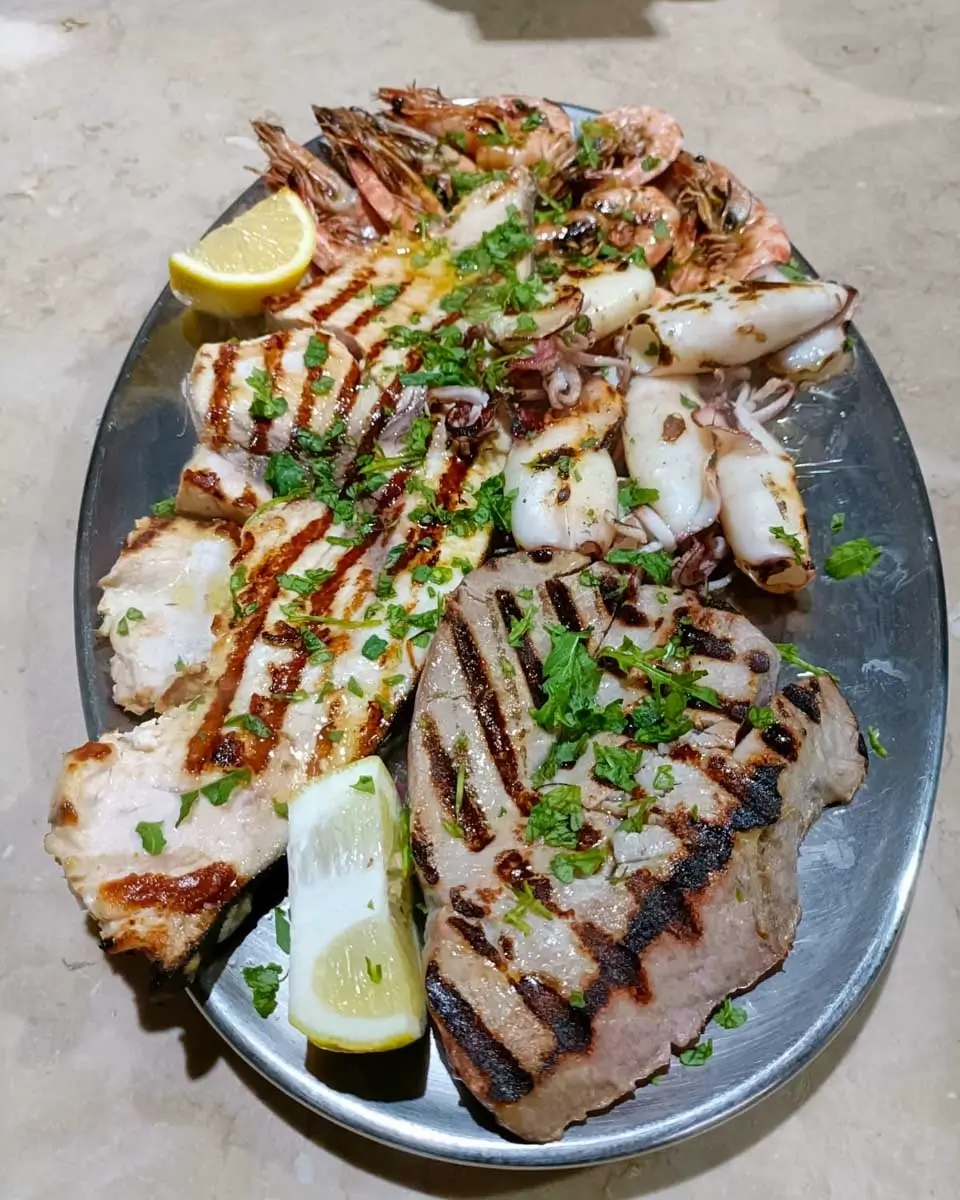 Seafood eaten at Osteria dei Sapori in Salerno, Italy