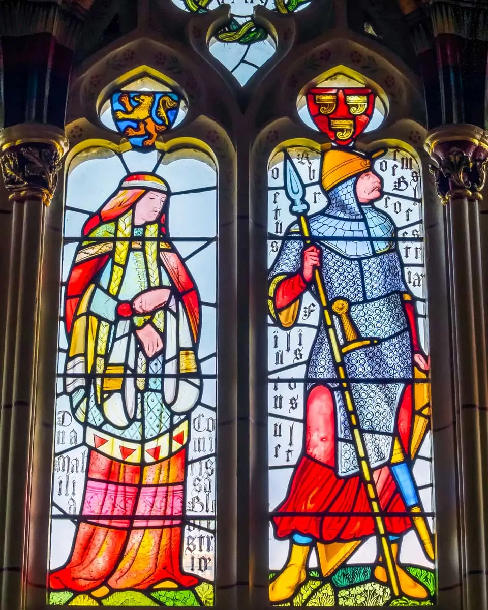 Stained glass windows in Cardiff Castle, Cardiff, Wales