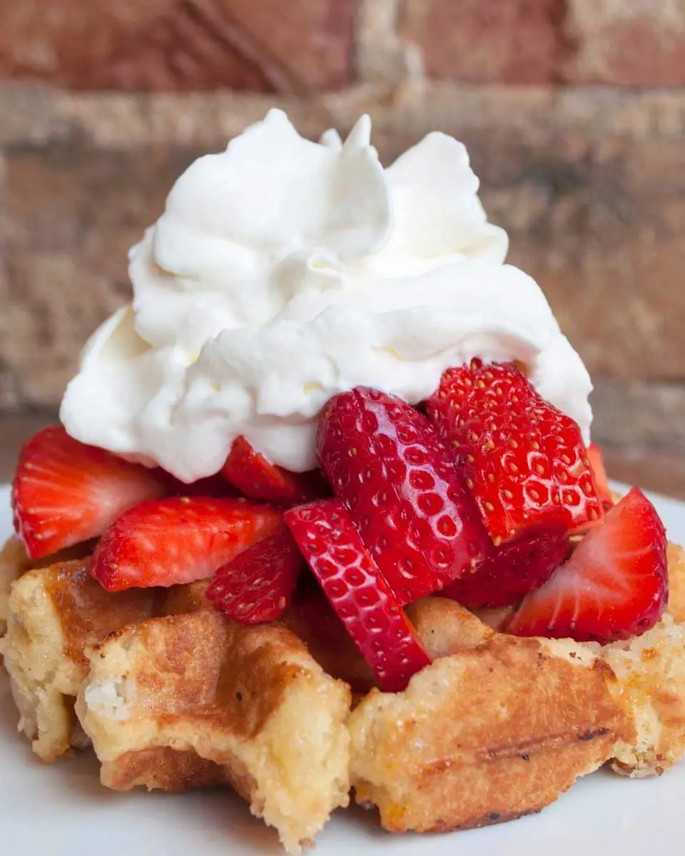 Strawberries and cream waffle at the Taste of Belgium at the Banks in Cincinnati