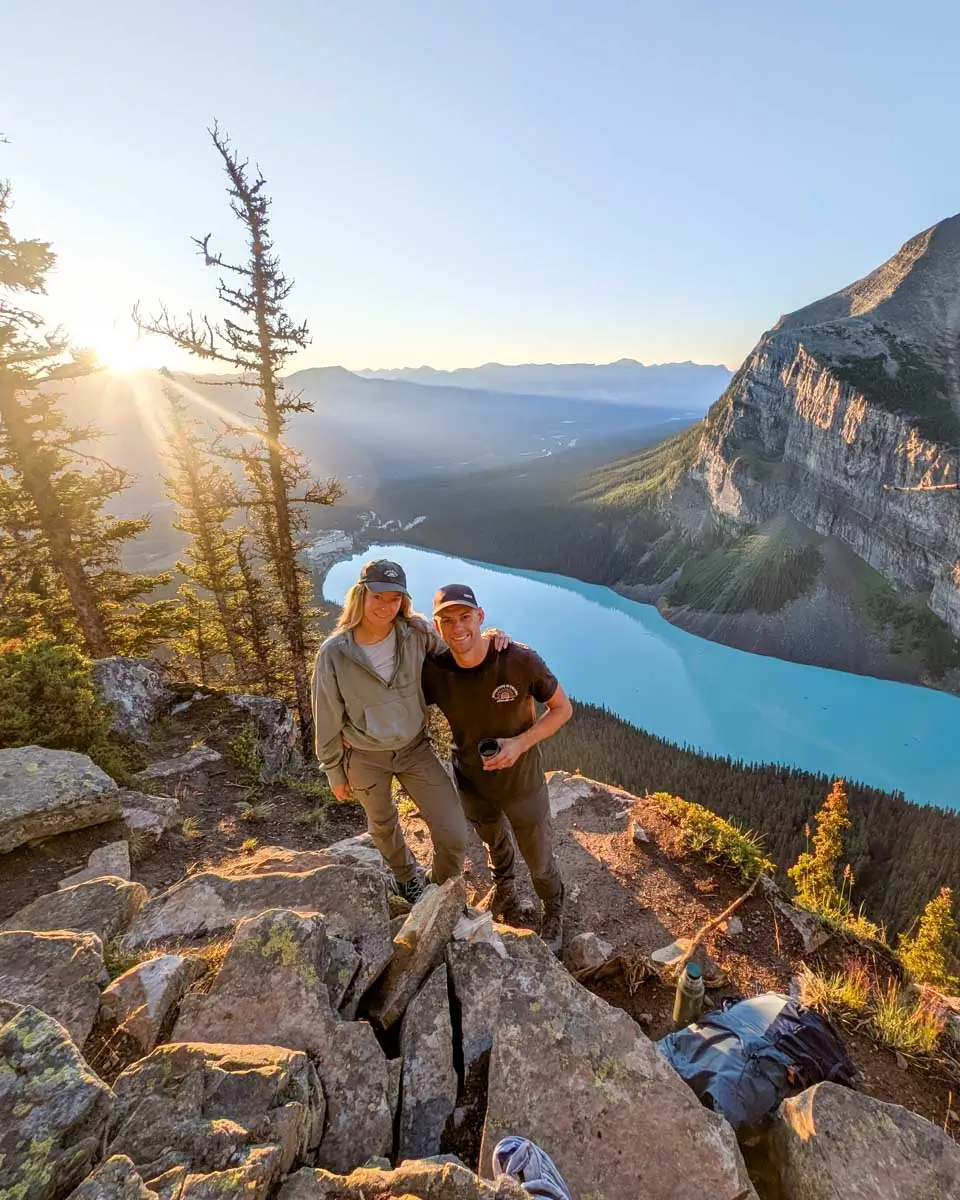 Sunrise-hike-at-Lake-Louise-Big-Beehive-hike-in-Canada near Canmore, Alberta 1