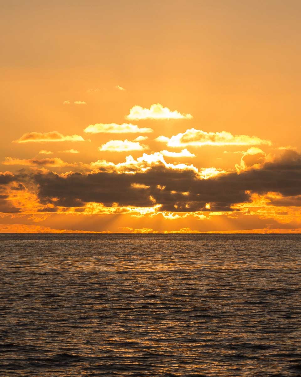 Sunset over the ocean in St Maarten