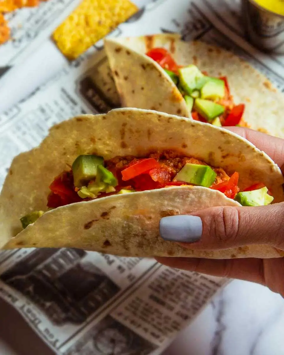 Taco eaten during a cooking class in Costa Maya