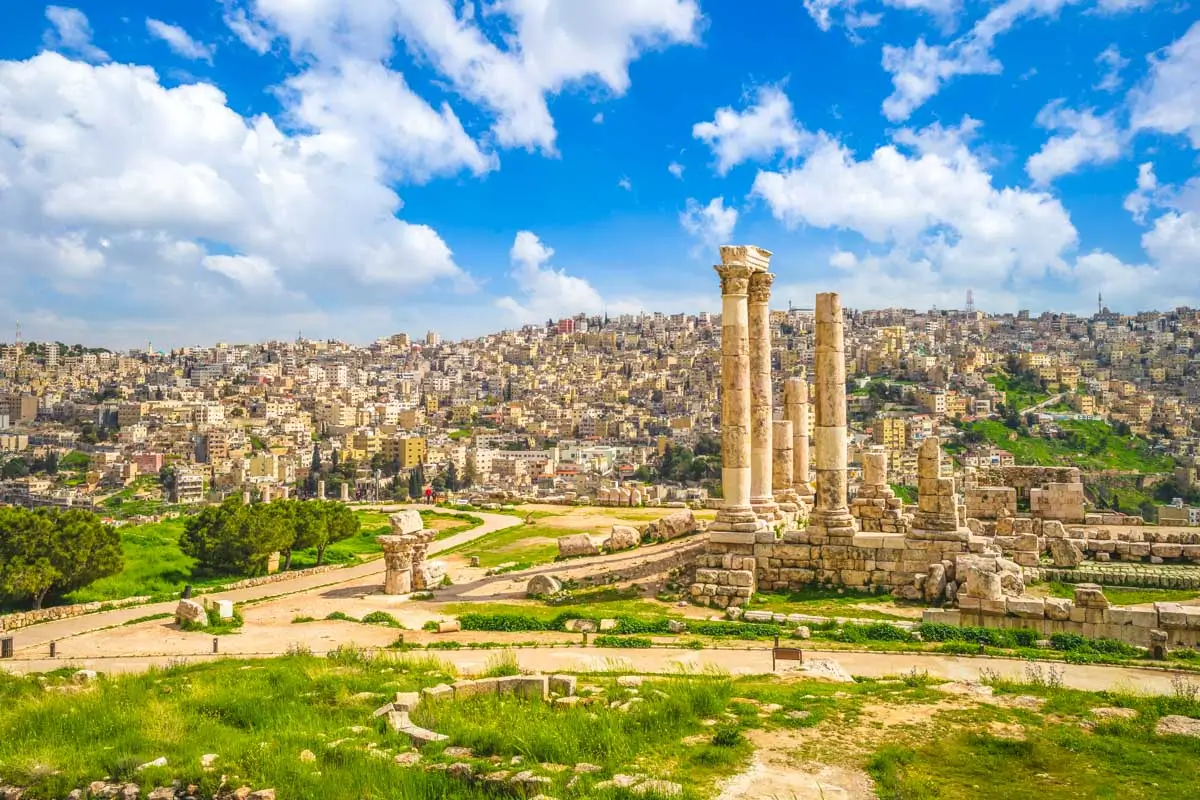 Temple of Hercules located on Amman Citadel in Amman, Jordan