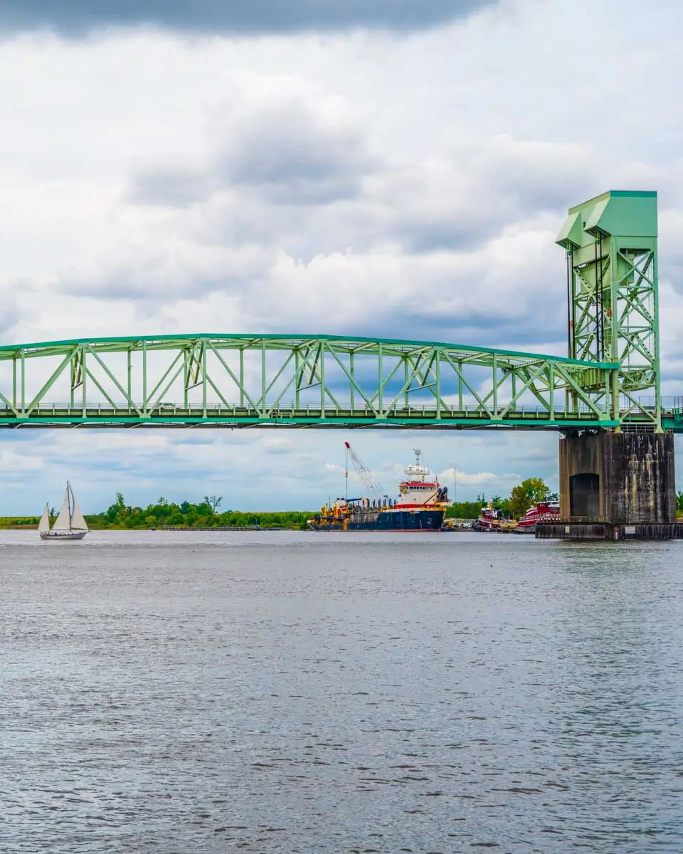 The Cape Fear Memorial Bridge seen on a cruise in Wilmington, North Carolina