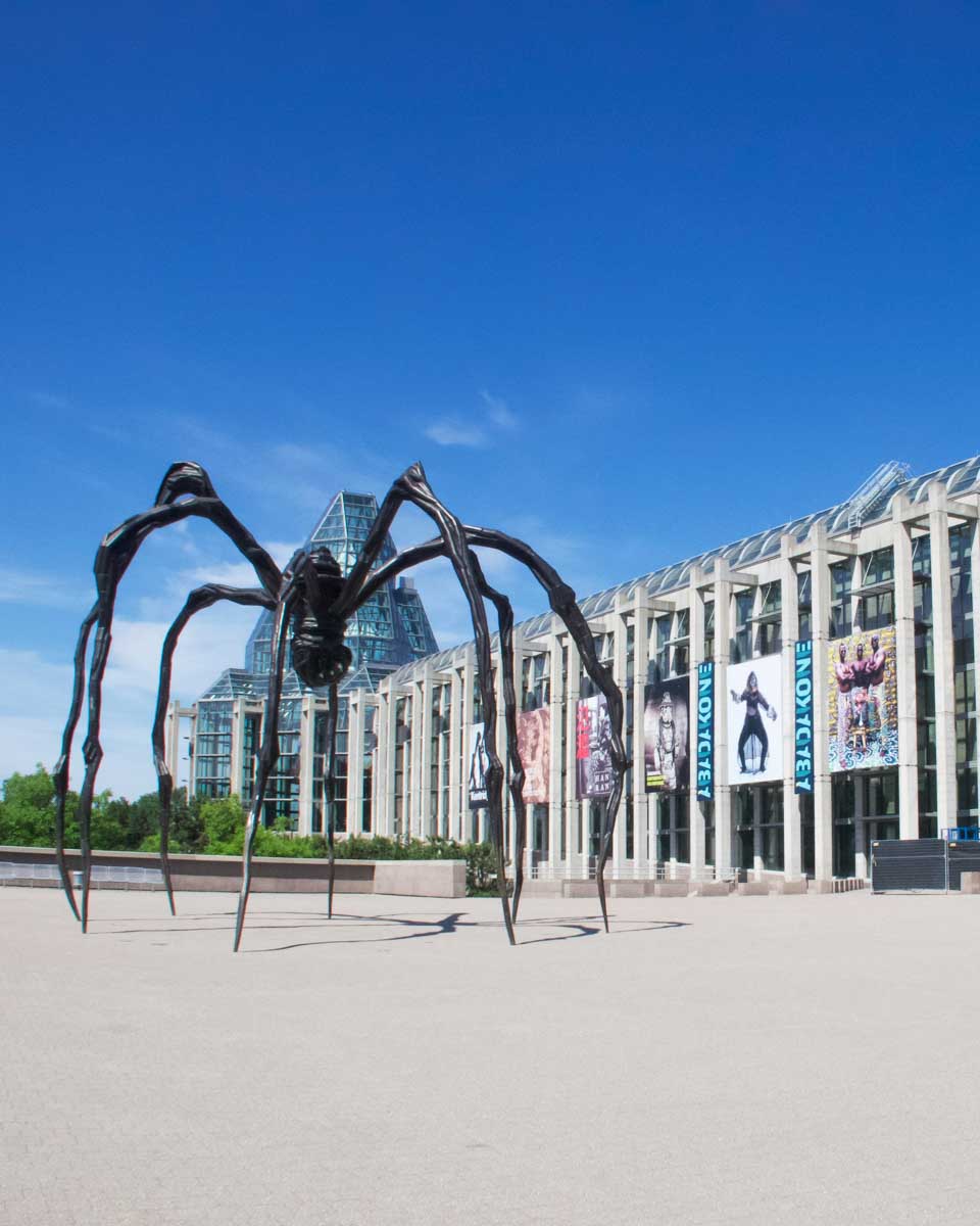 The Maman statue in front of the National Gallery of Canada