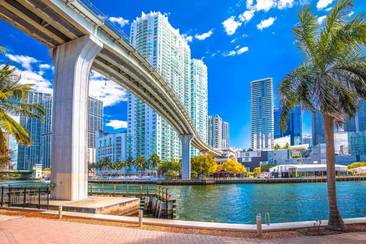 The Metromover seen in Downtown Miami, Florida 1
