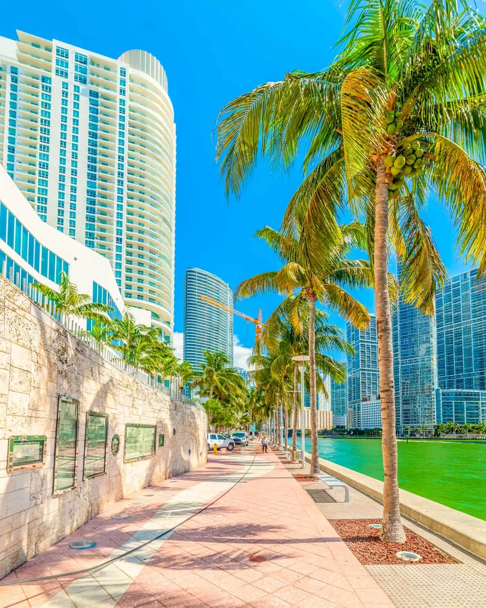 The Miami Riverwalk in Miami, Florida