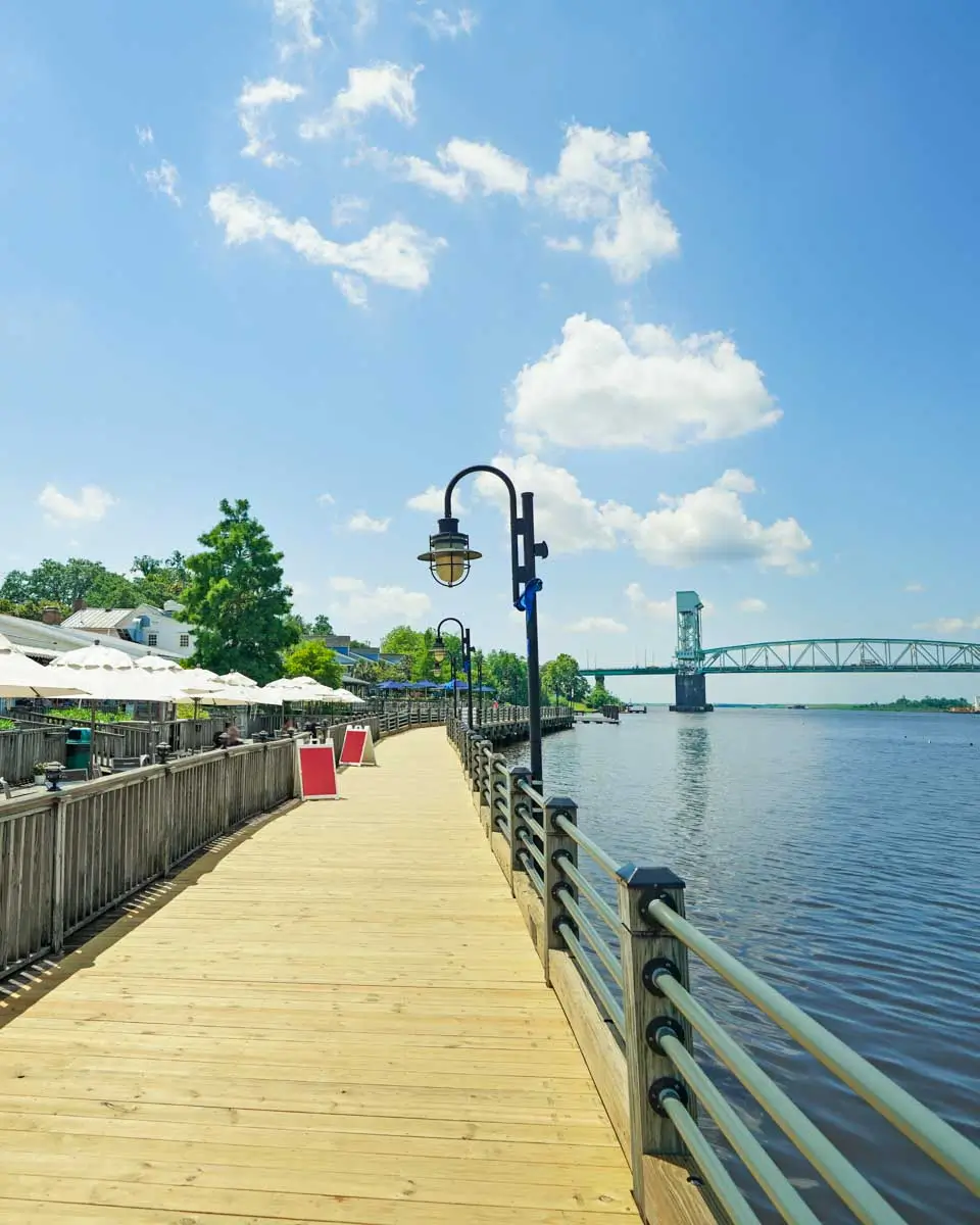 The Riverfront Boardwalk in Wilmington, North Carolina
