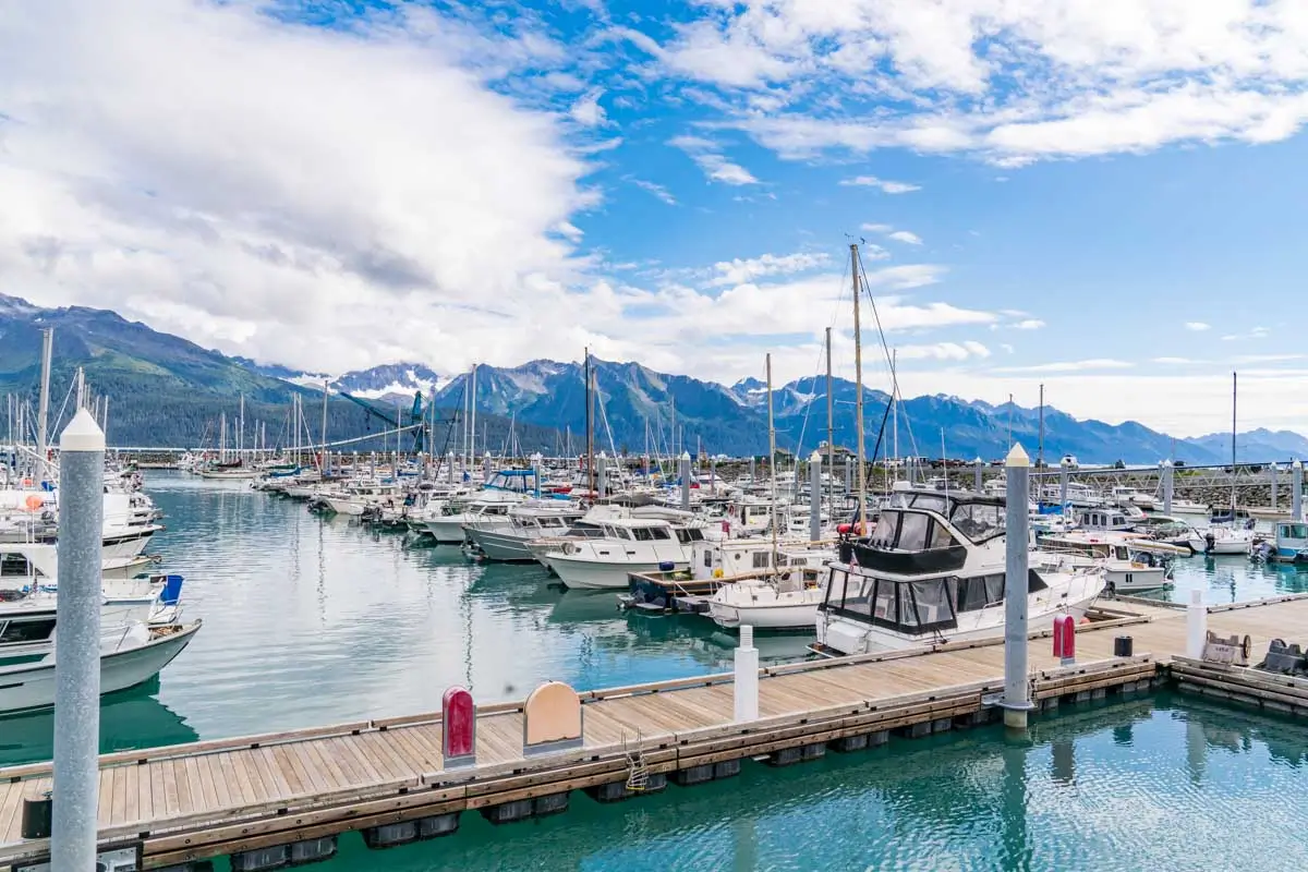 The Seward Boat Harbor in Seward Alaska