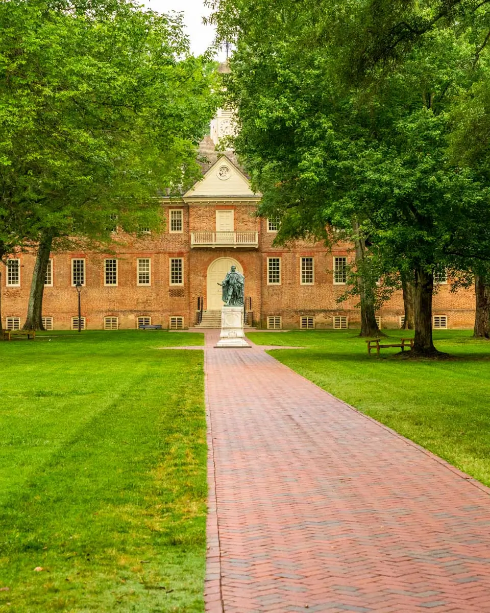The Wren Building in Williamsburg on a tour from Virginia Beach, Virginia
