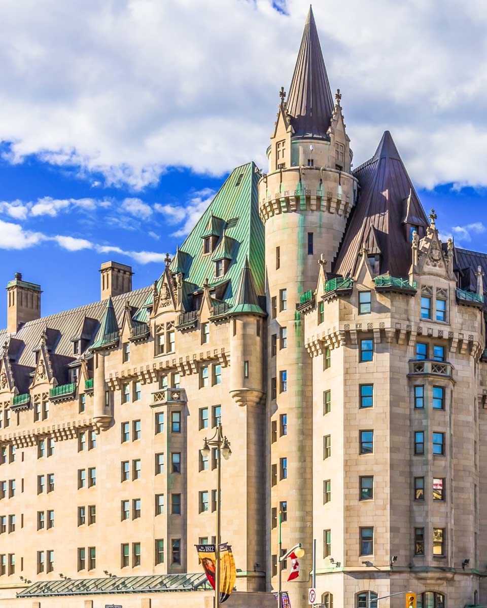 The outside of Ottawa's Fairmont Château Laurier Hotel