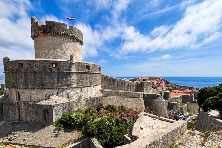 The outside of the Old Town Wall in Dubrovnik, Croatia
