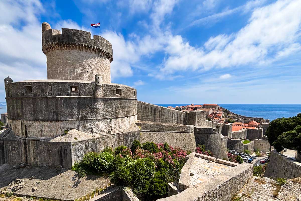The outside of the Old Town Wall in Dubrovnik, Croatia
