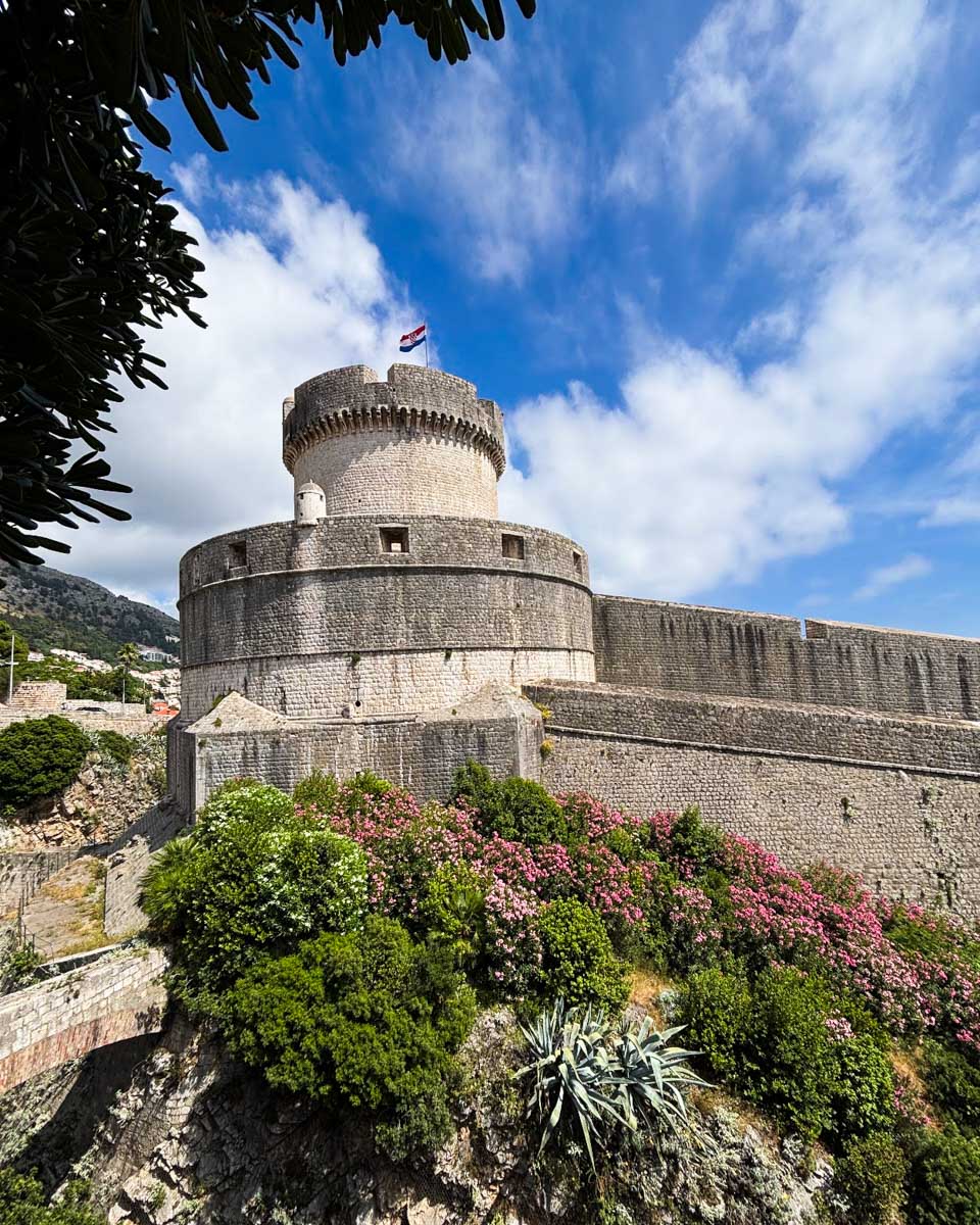 The outside of the fortress Old Town Wall in Dubrovnik, Croatia