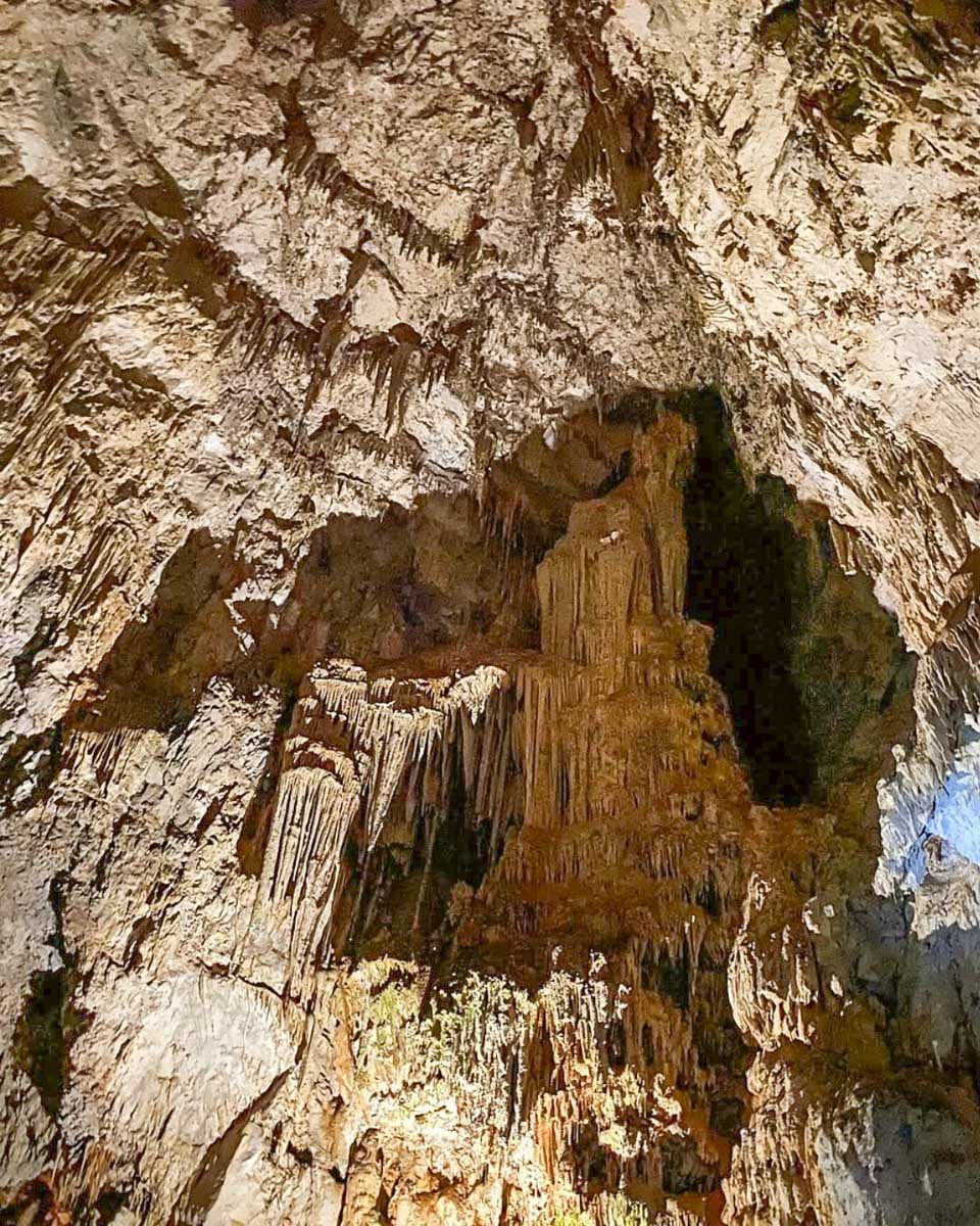 The roof of the cave seen on a caving tour with Canmore Cave Tours