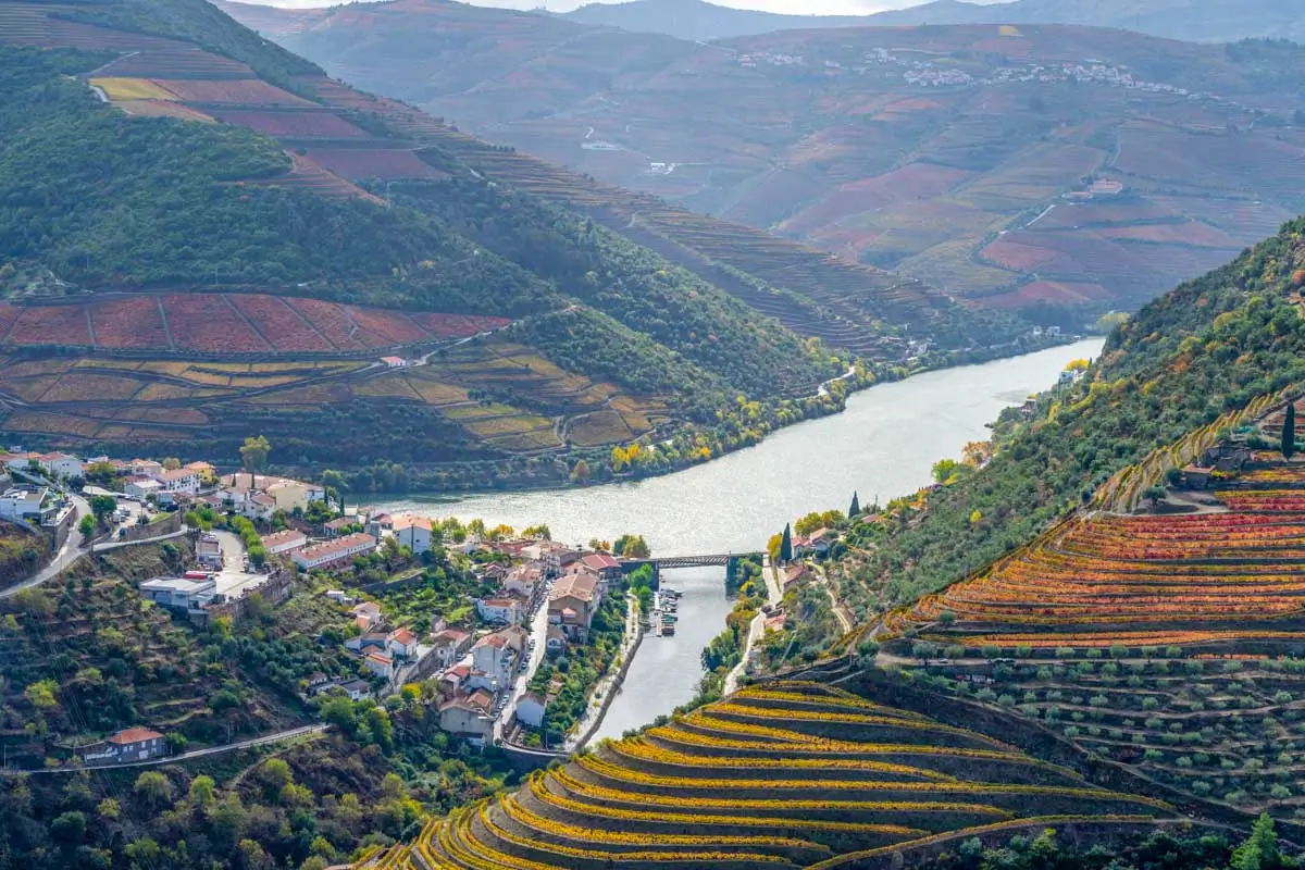 The view of Pinhao Village in the Douro Valley on a tour from Porto Portugal 1