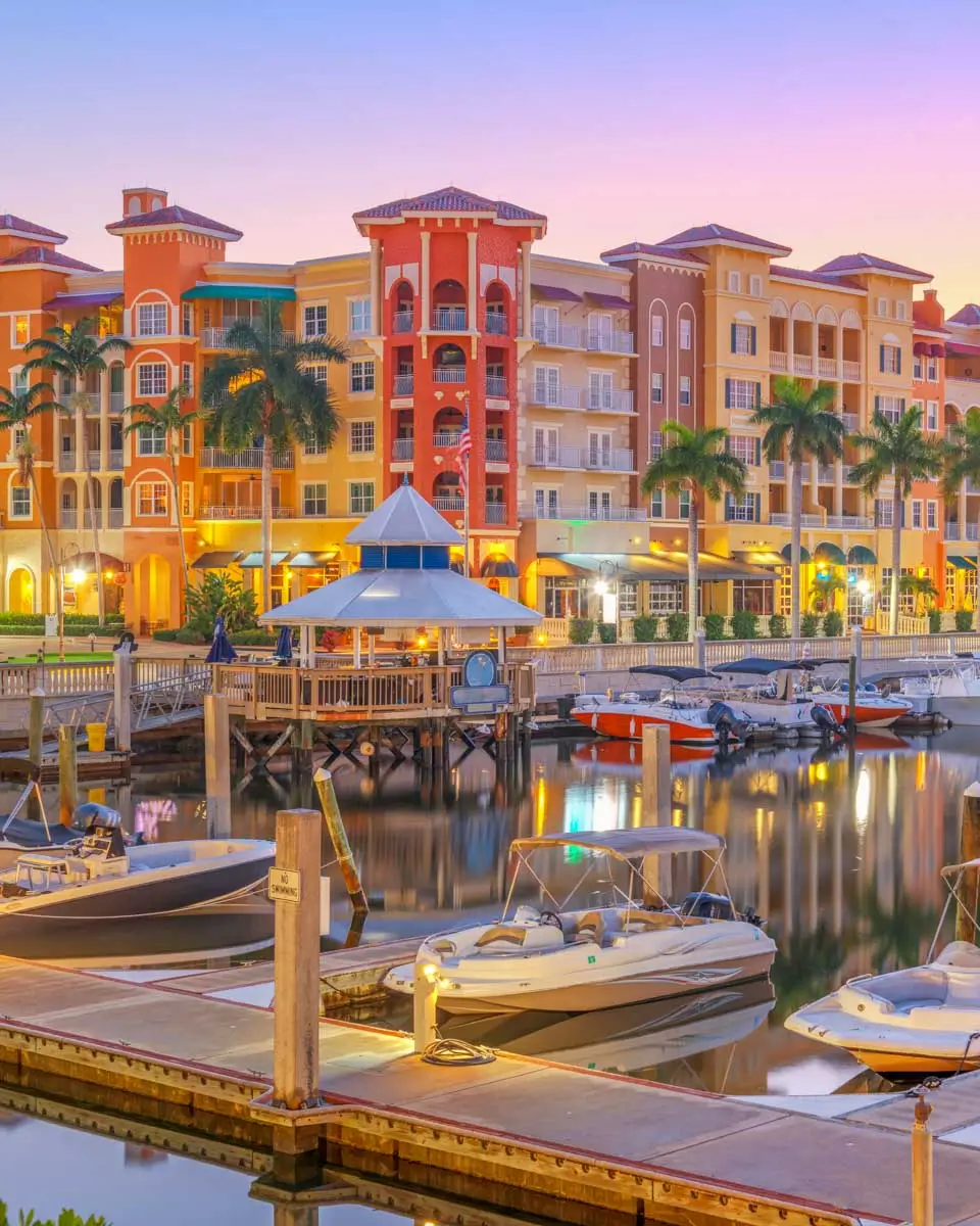 The waterfront in the morning in Naples Florida