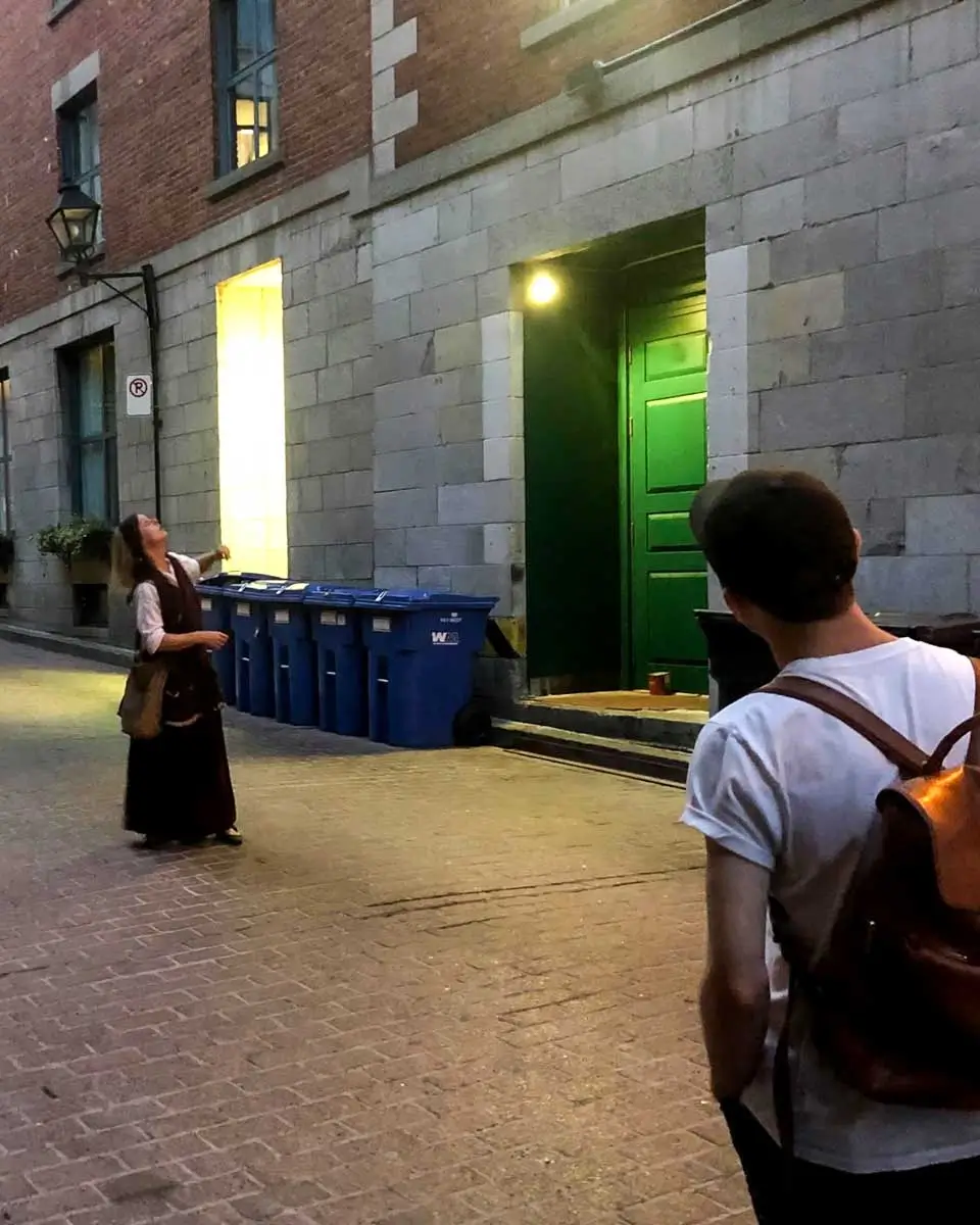 Tour guide on Ghost tour in Montreal, Quebec