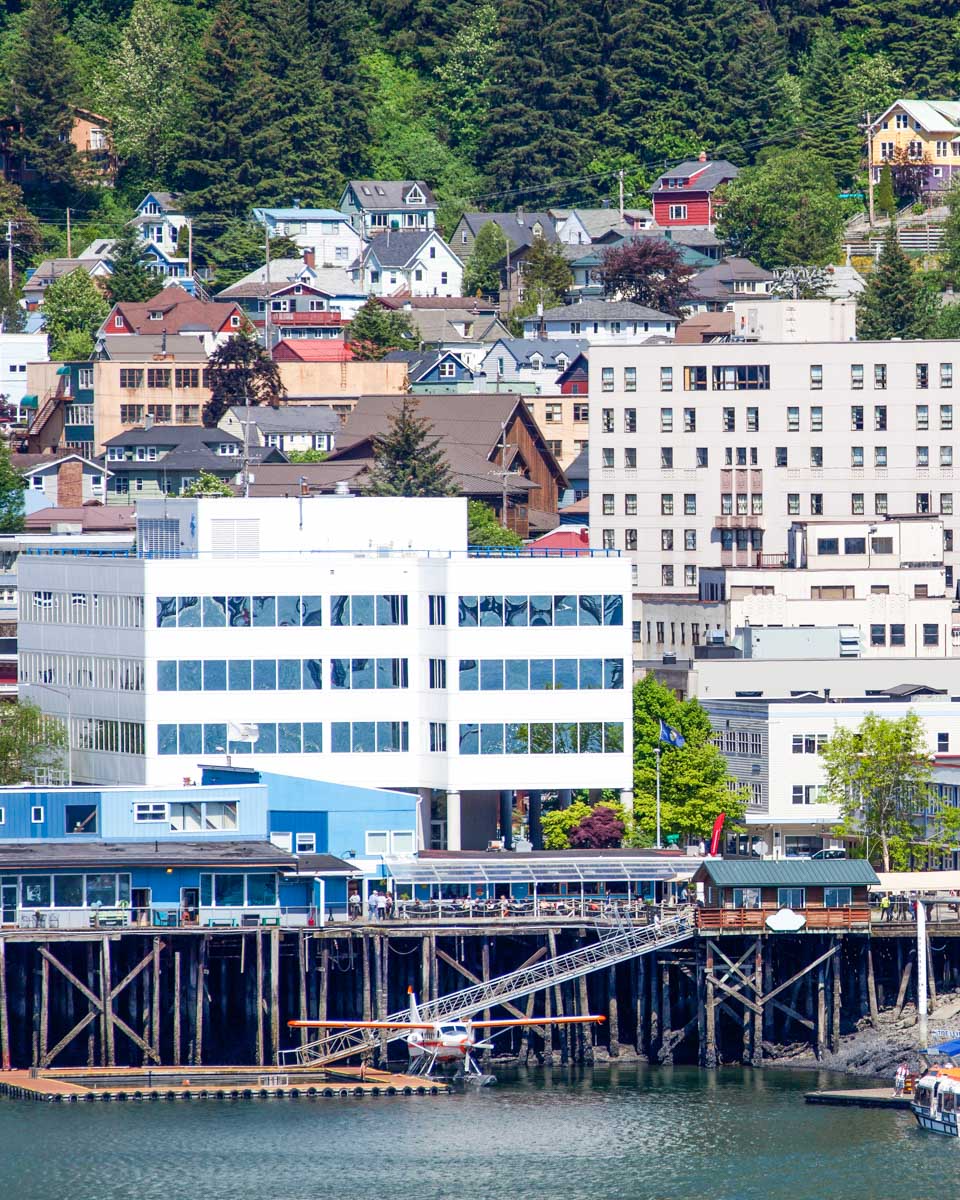 View of Juneau's donwtown from the water