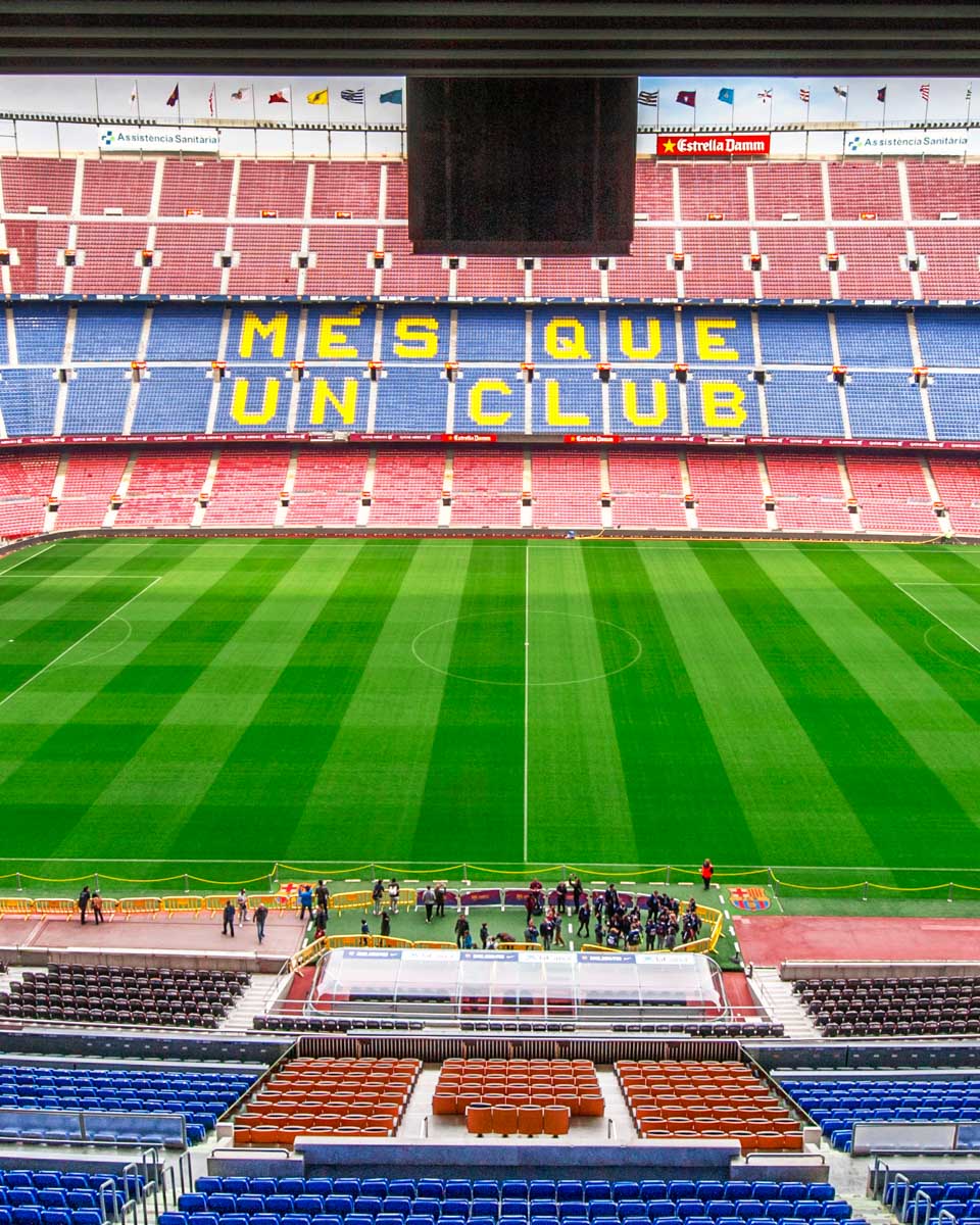 View on Camp Nou arena - official playground of FC Barcelona_