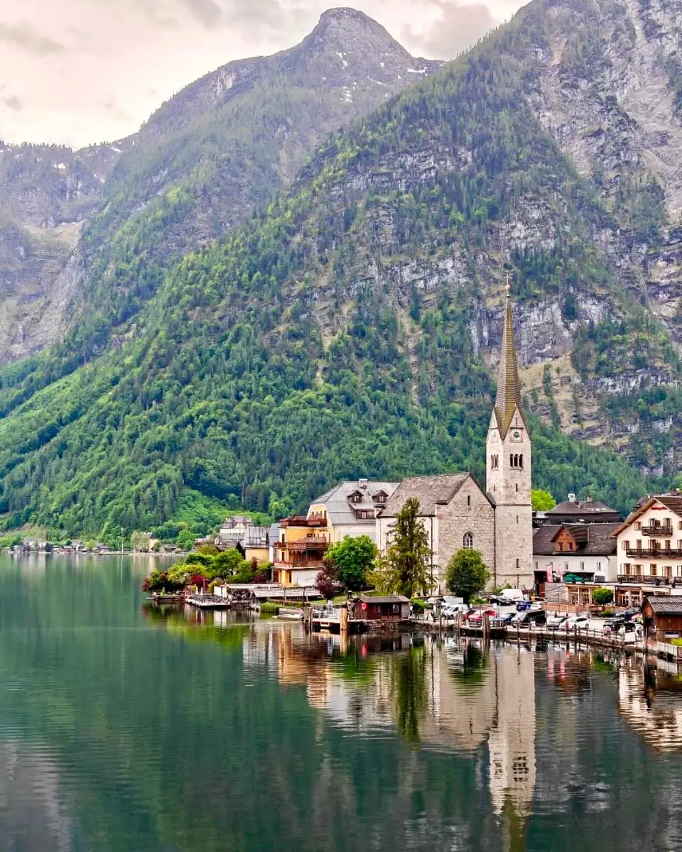Scenic lakeside village of Hallstatt, Austria