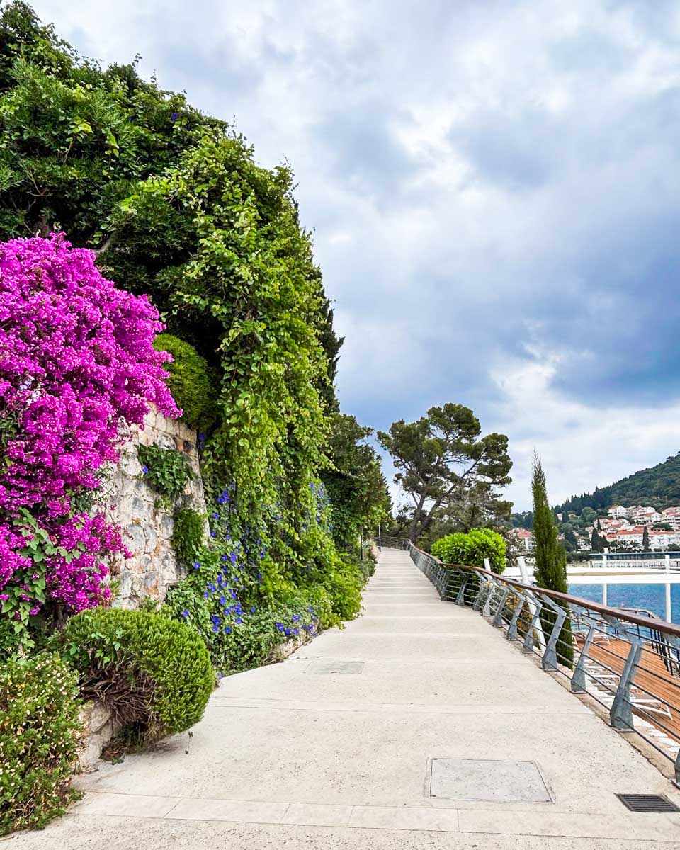 Walkway along the coast in the Lapad area of Dubrovnik