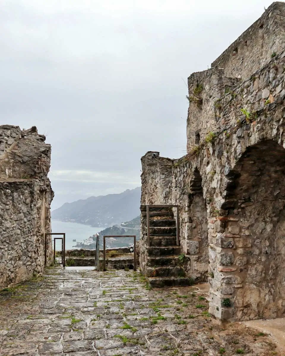 panoramic view of Arechi castle, Salerno, Italy