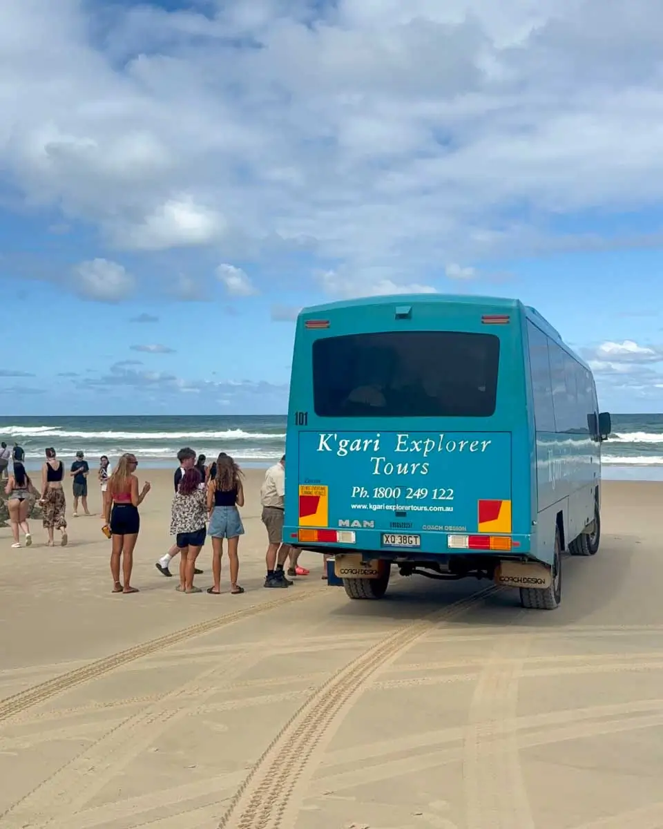 A 4wd coach bus on a tour to Fraser Island, Australia