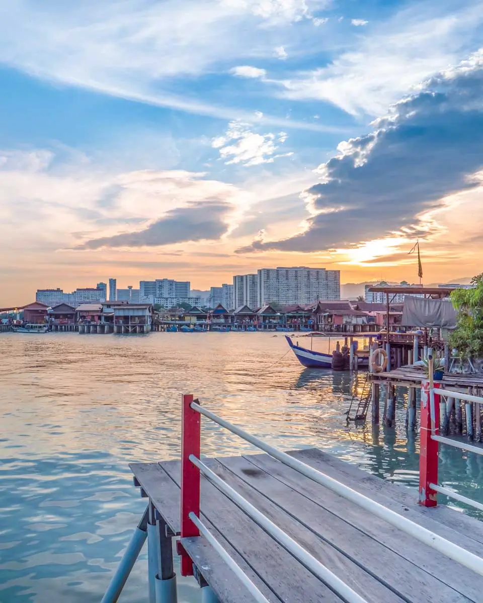 A dock at sunset in George Town, Penang, Malaysia 1