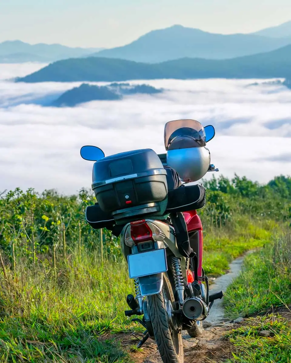 A motorcycle motorbike in the countryside of Da Lat, Vietnam