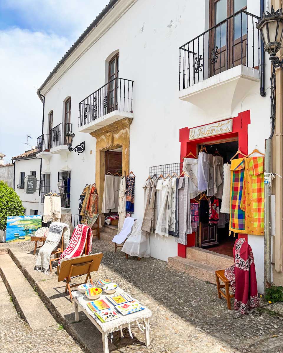 A souvenir shop in the La Ciudad area of Ronda, Spain