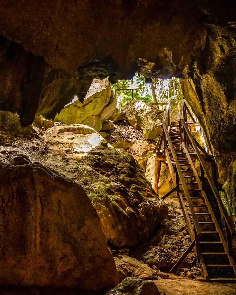A staircase leading down to Capricorn Caves, Australia